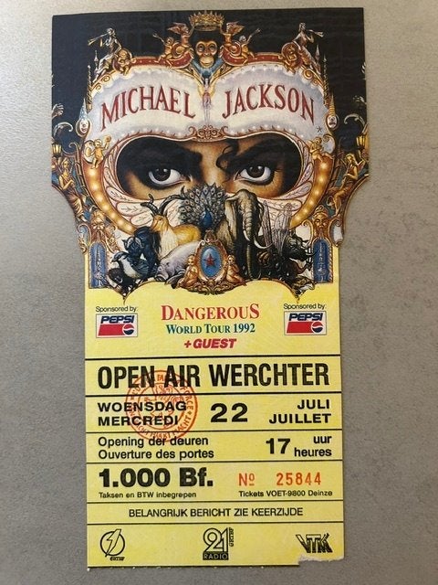 Origineel ticket Dangerous World Tour - Michael Jackson, Ophalen of Verzenden, Gebruikt