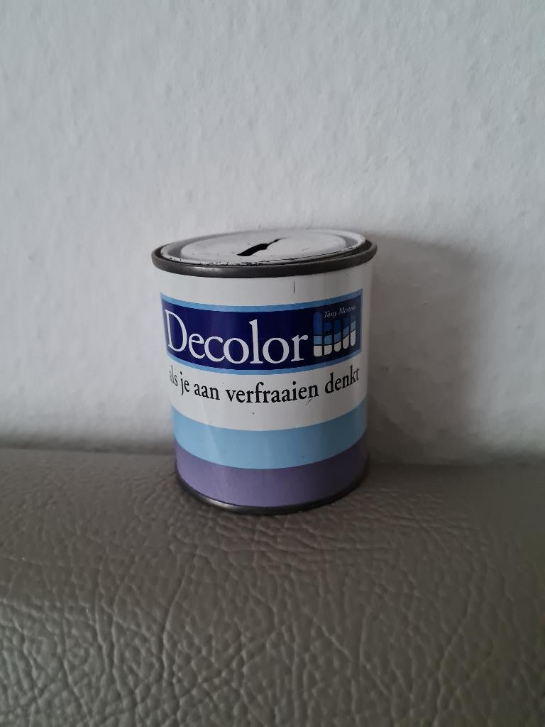 spaarpot in blik Decolor, Verzamelen, Ophalen of Verzenden