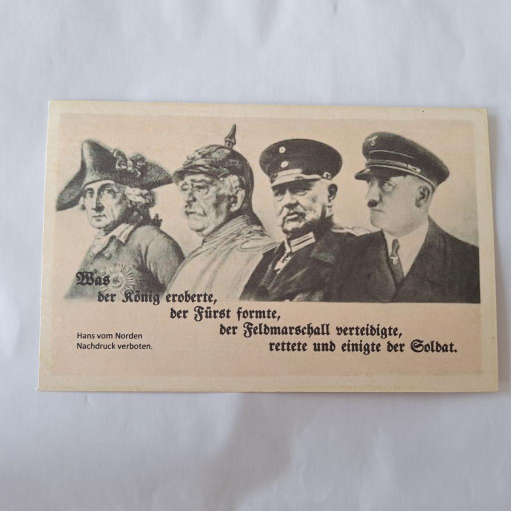 Historische propagandakaart Duitsland – Friedrich II, Bismar, Verzamelen, Militaria | Tweede Wereldoorlog, Ophalen of Verzenden