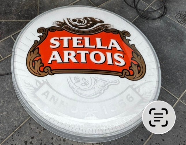 Wandlichtbak Stella Artois, Verzamelen, Ophalen, Gebruikt, Lichtbak of (neon) lamp