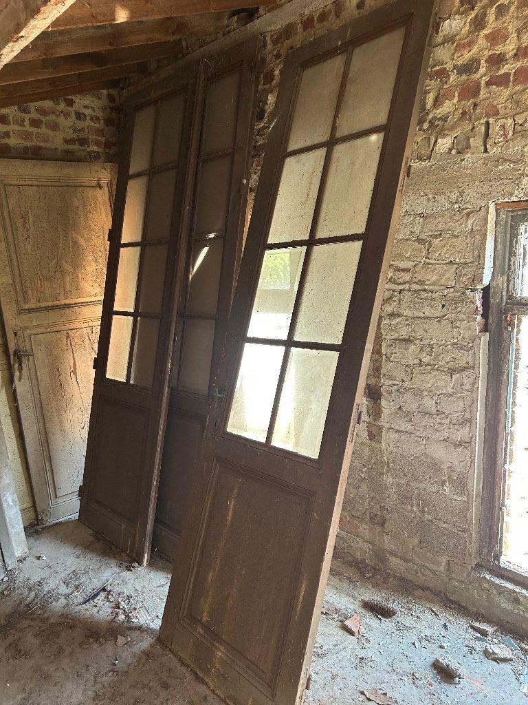 3 antieke glazen deuren naar het landhuis 270Hx80L, Ophalen