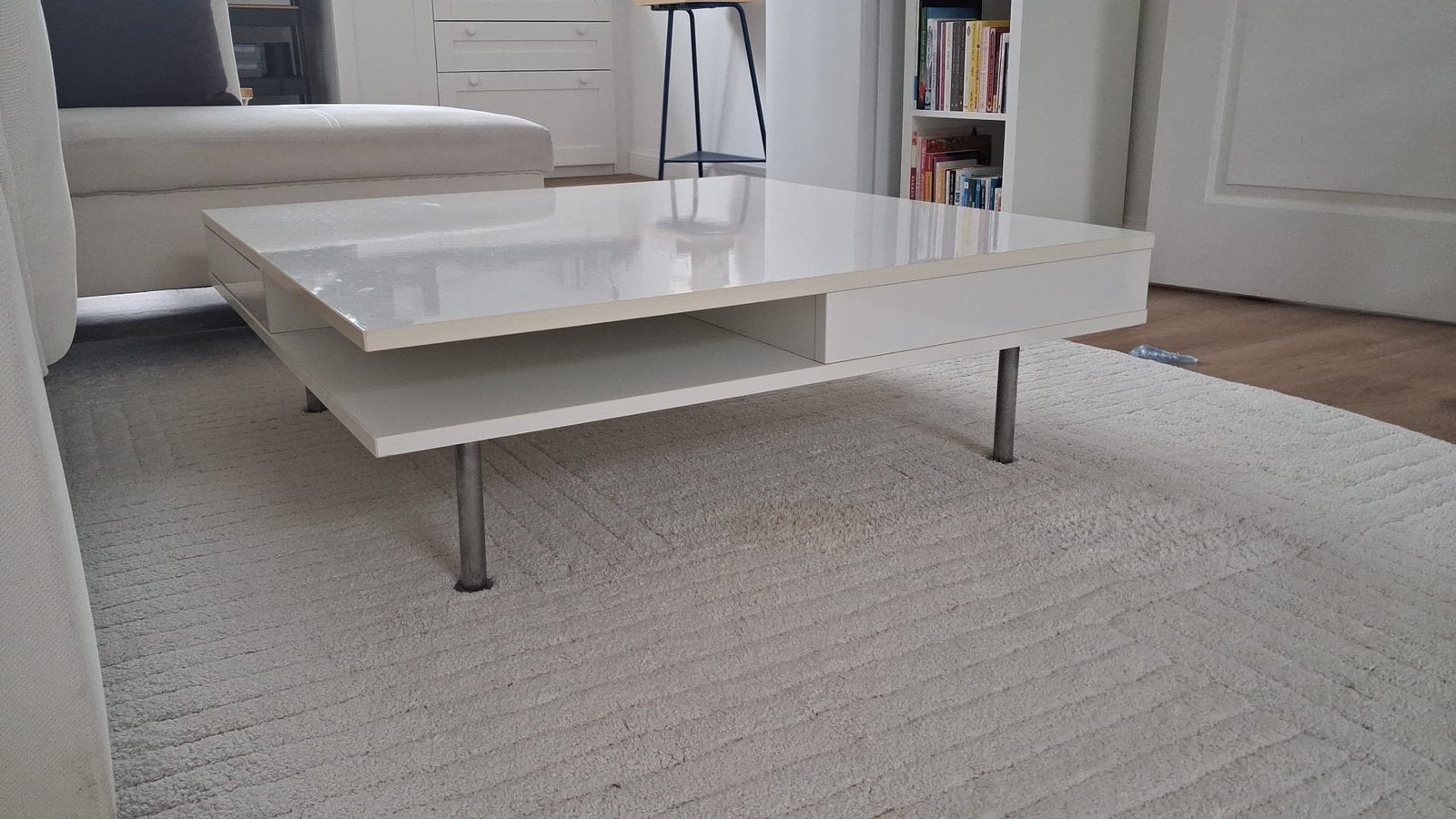 Ikea salontafel wit lak, Autres essences de bois, 50 à 100 cm, Carré, Enlèvement