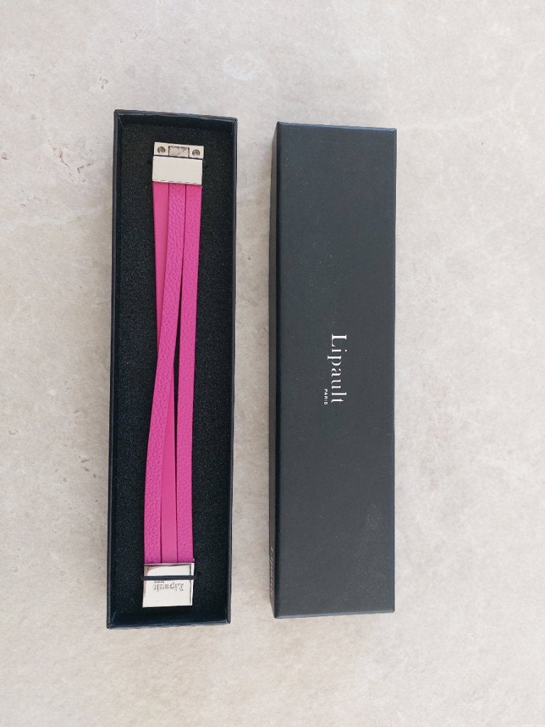 Lipault Paris armband fuchsia roze, Ophalen, Nieuw, Roze, Leer