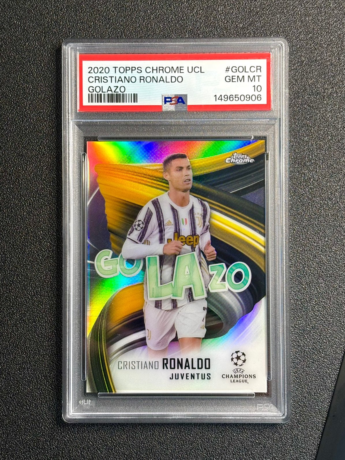 PSA 10 Cristiano Ronaldo 2020 Topps Chrome UCL Golazo, Ophalen of Verzenden, Nieuw, Plaatje