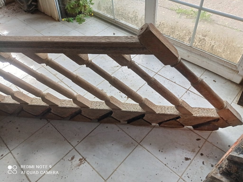 Main courante, Rampe d'escalier en Chêne Ancienne, Bricolage & Construction, 50 mm ou plus, 300 cm ou plus, Chêne, Enlèvement