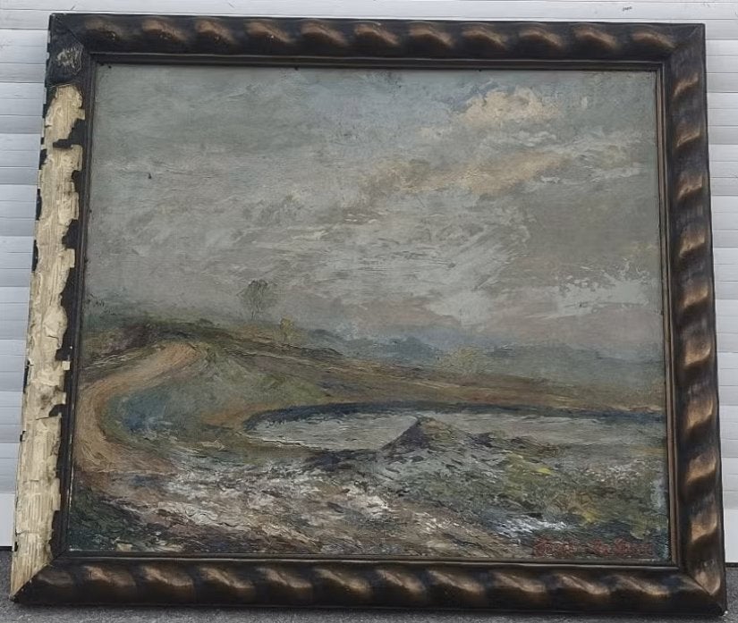 Huile sur toile paysage signe Gustave de smet, Antiquités & Art, Art | Peinture | Classique, Enlèvement ou Envoi, Paysage, Toile
