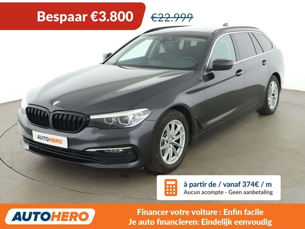 BMW 5 Serie 518 518d Luxury (année de construction 2019), Autos, BMW, Cuir, Noir, 5 portes, 152 g/km