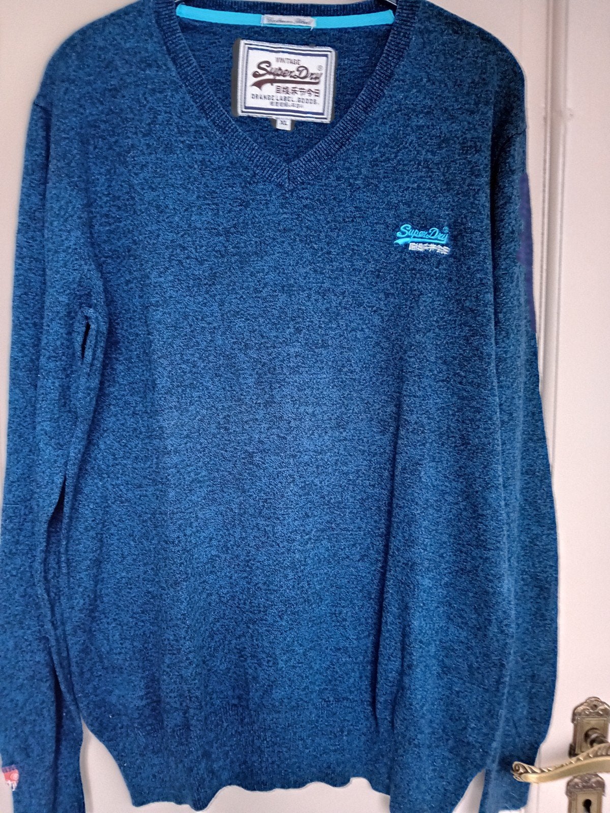 Mooie pull merk Superdry maat XL kleur blauw, Enlèvement ou Envoi, Taille 56/58 (XL)