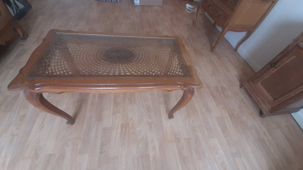 Table de Salon style ancien 50€, Vintage, 50 à 100 cm, Verre, Enlèvement