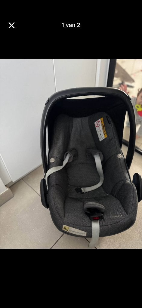 Maxi Cosi pebble plus, Kinderen en Baby's, Ophalen, Autogordel of Isofix, Gebruikt, Afneembare rugleuning