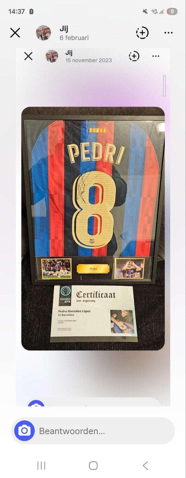 fc barcelona gesigneerde shirt pedri, Verzamelen, Ophalen of Verzenden, Nieuw, Shirt