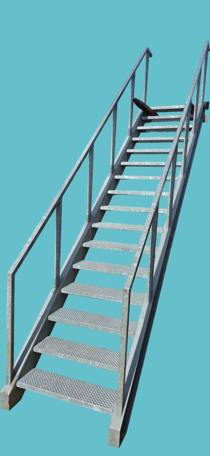 Verzinkte stalen trap ca 292cm. Steektrap bordestrap galva, Doe-het-zelf en Bouw, Ophalen, Gebruikt, Trap, 2 tot 4 meter