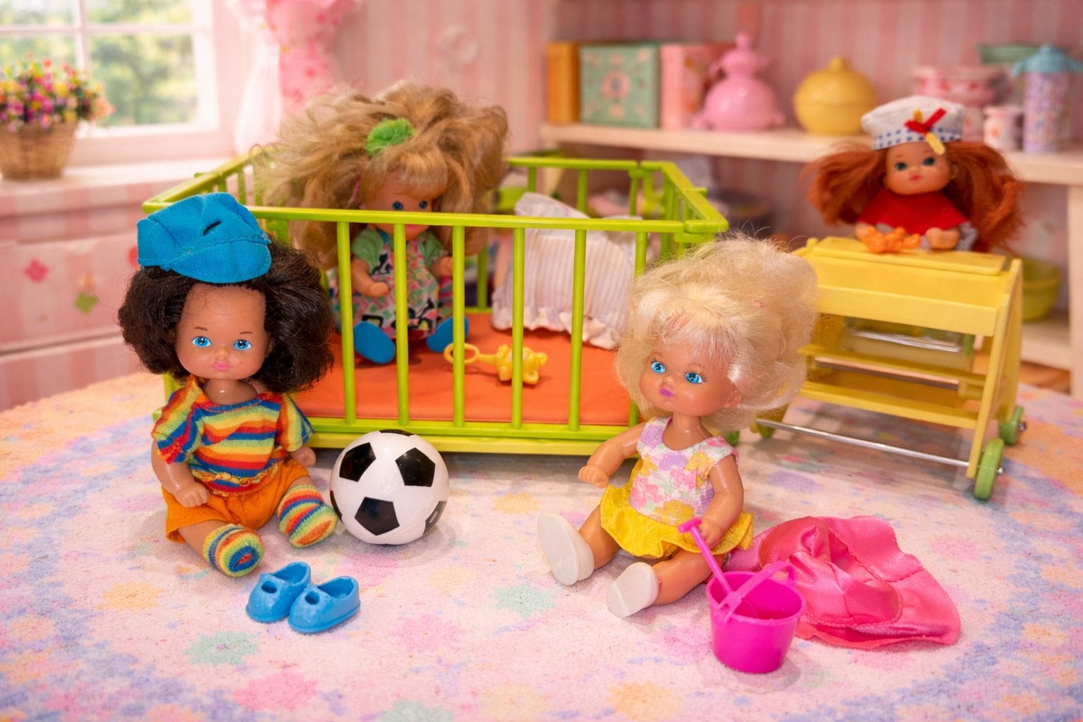 Vintage Mattel Li'l Friends / Heart Family popjes, Kinderen en Baby's, Speelgoed | Poppen, Ophalen of Verzenden, Gebruikt, Barbie
