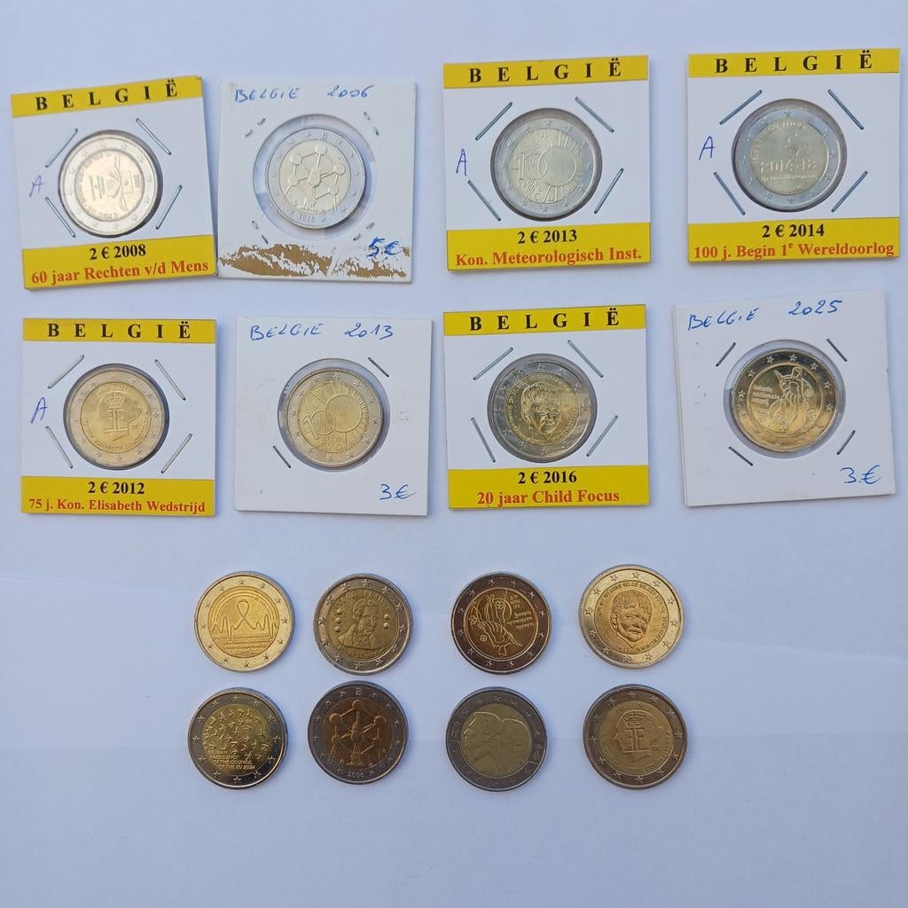 2 euro munten belgie, Ophalen, Munten
