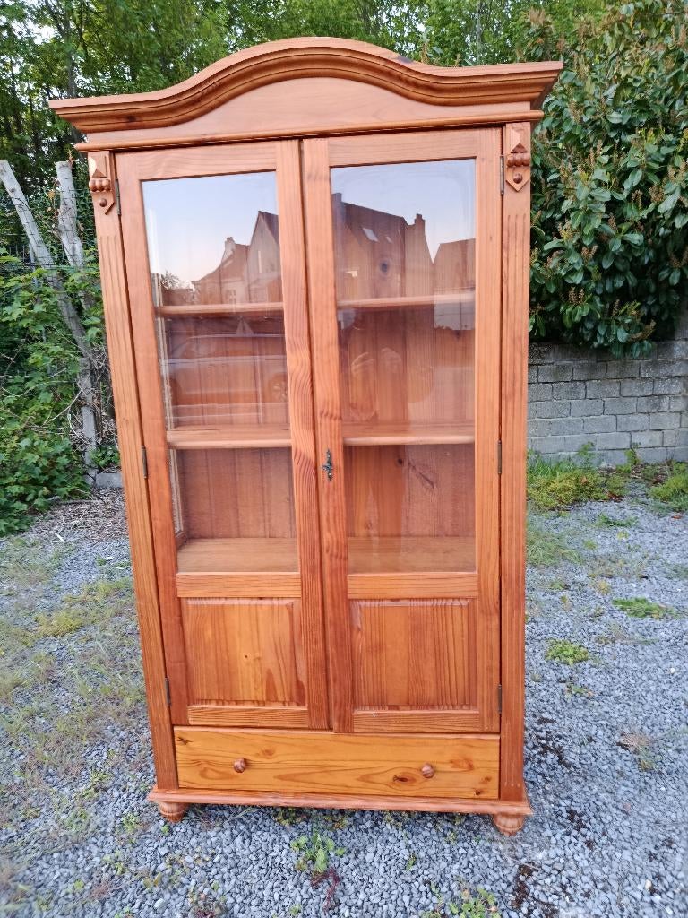Belle vitrine vintage, 25 à 50 cm, Avec tablette(s), Utilisé, 50 à 100 cm