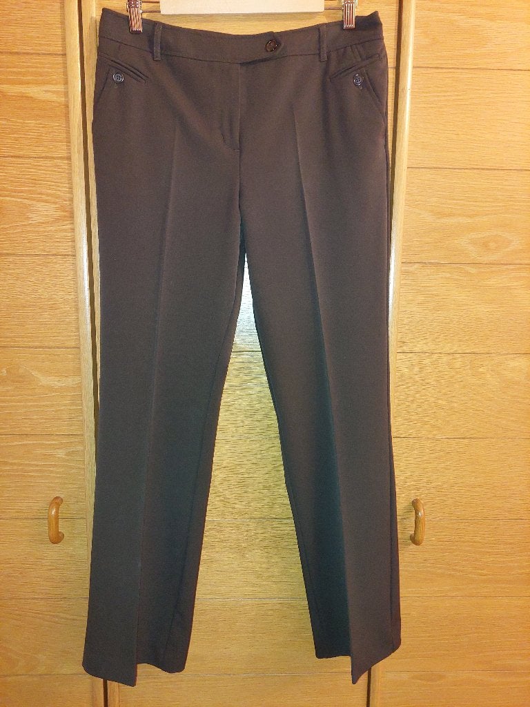 Elegante damesbroek – effen bruin - maat 42 – Axiome, Kleding | Dames, Bruin, Maat 42/44 (L), Ophalen of Verzenden, Lang