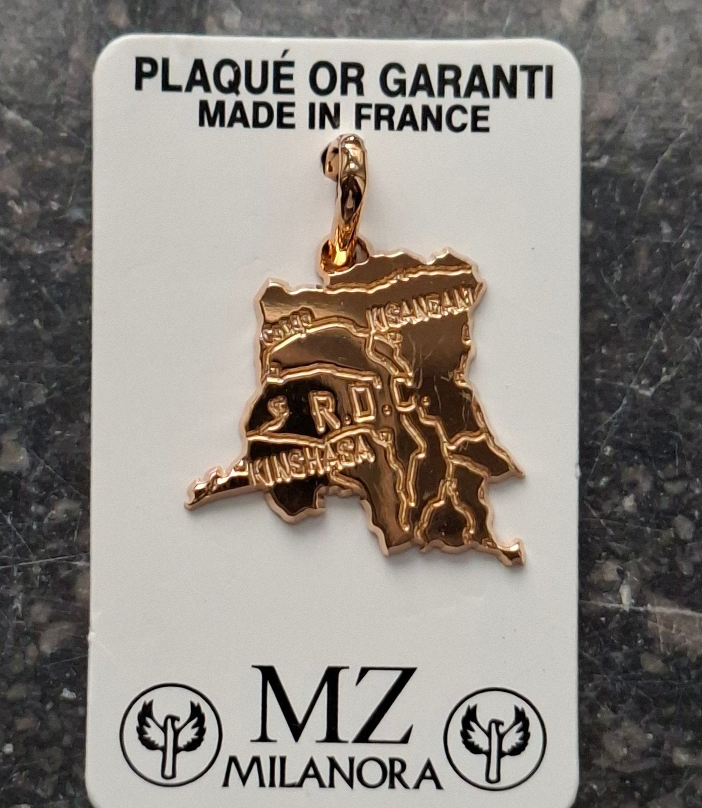 Pendentif plaqué or, poinçonné,  marque vintage MZ Milanora, Enlèvement, Or, Pendentif, Doré