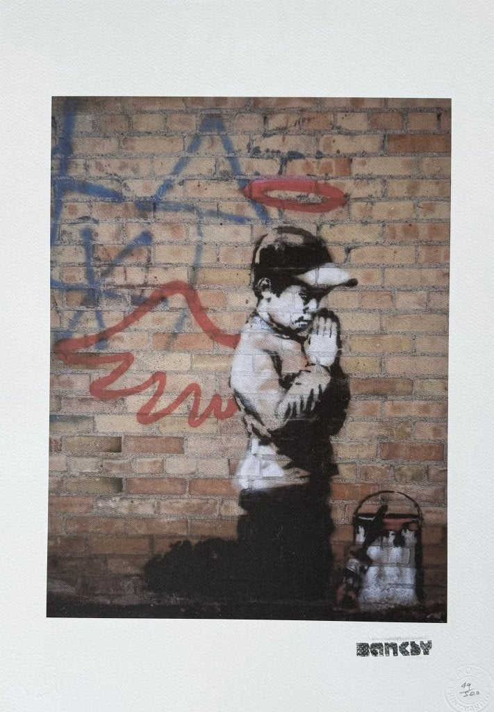 Banksy (After) - Praying Angel Boy, Ophalen of Verzenden