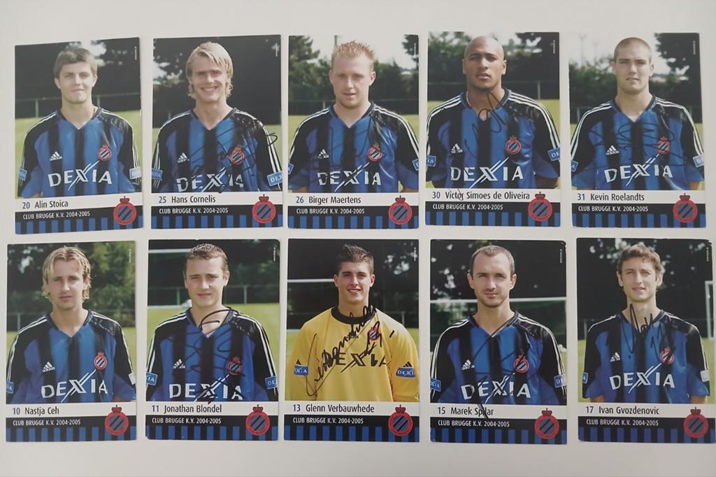 Spelers club brugge 2004-2005 fotokaarten., Enlèvement ou Envoi