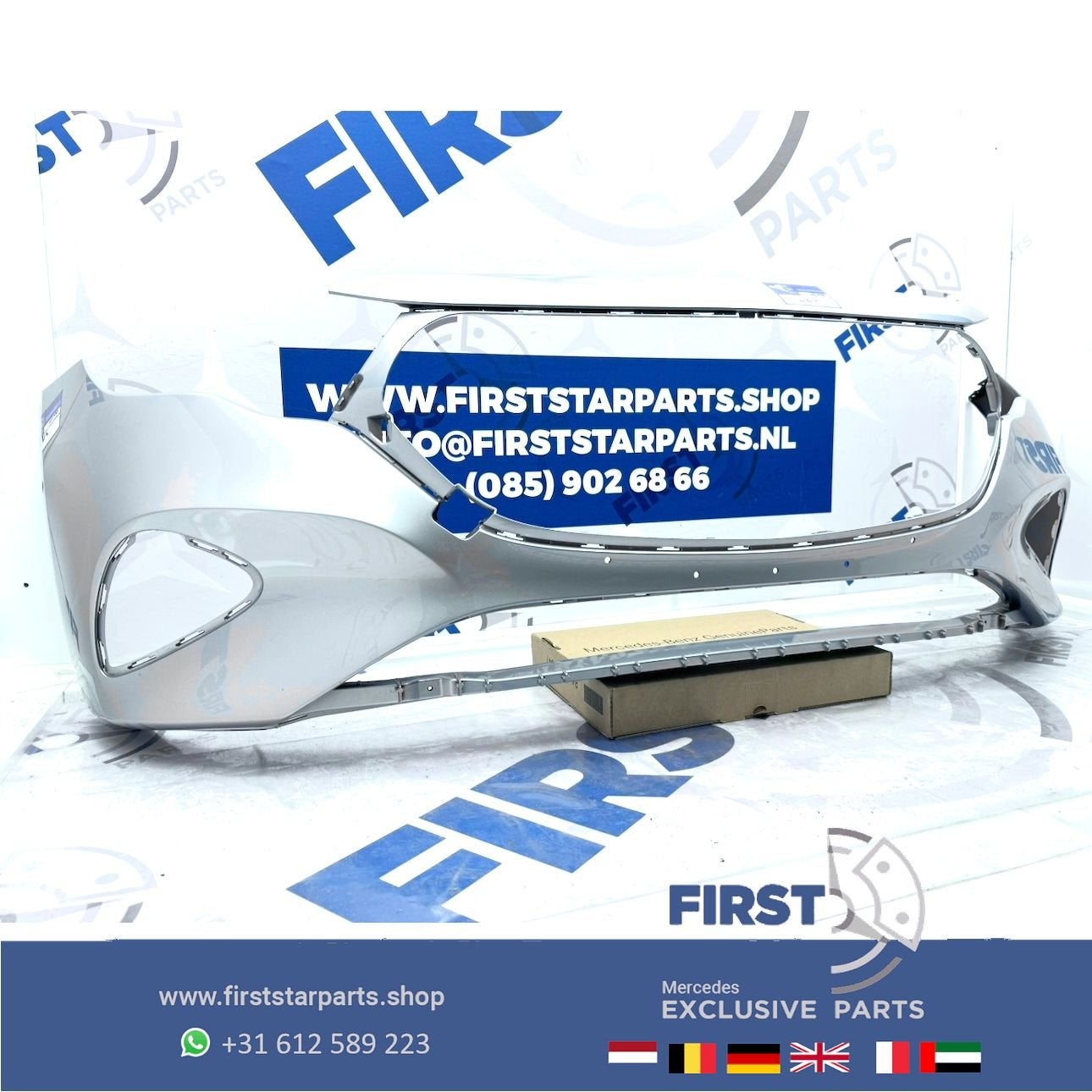 W214 BUMPER E KLASSE A2148850300 VOORBUMPER KAAL ZWART WIT G