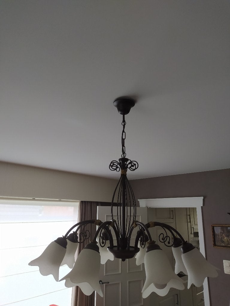Mooie landelijke luster, hanglamp, plafondlamp, Suspension, Verre, Source lumineuse incluse, Comme neuf