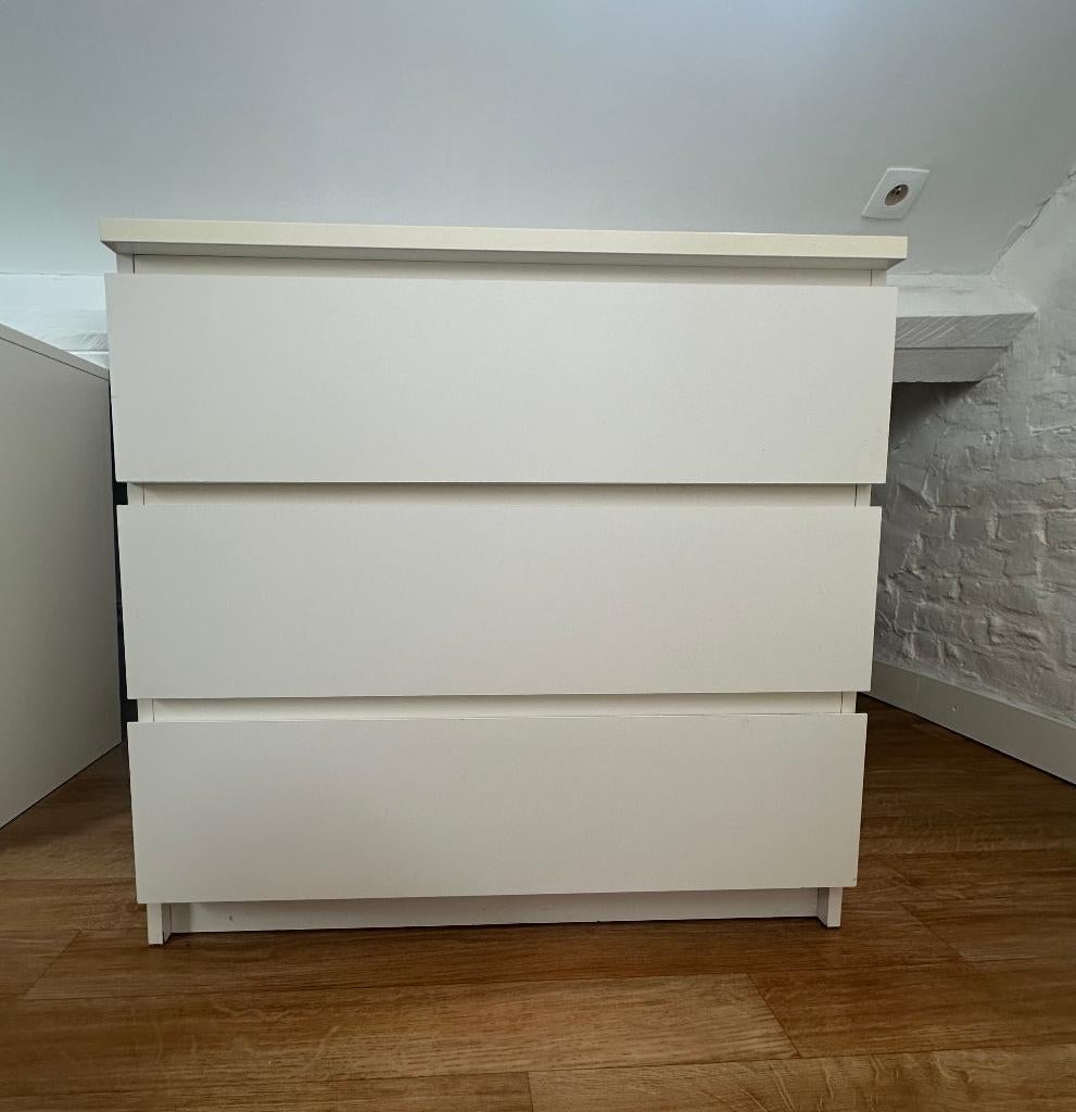 Commode Ikea Malm 3 tiroirs, 3 ou 4 tiroirs, 25 à 50 cm, Moins de 100 cm, Enlèvement