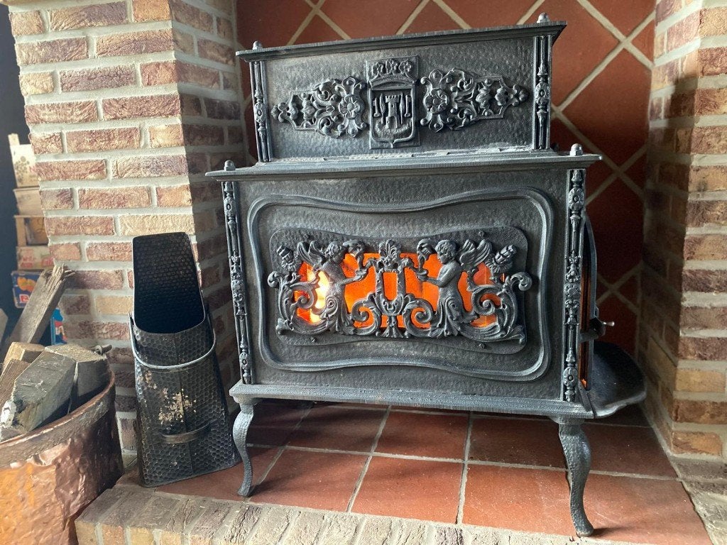 Prachtige oude houtkachel, Huis en Inrichting, Kachels, Ophalen, Gebruikt, Houtkachel, Vrijstaand