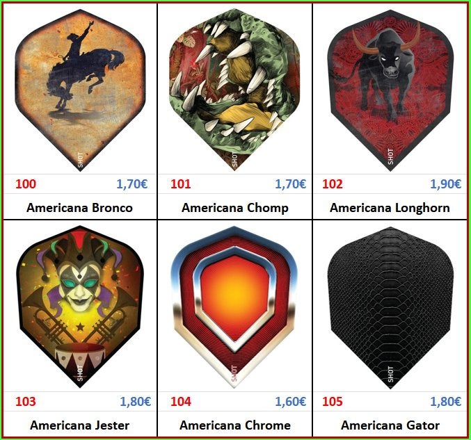 Dart Flights / SHOT, nieuw (uit verzameling), 34 set van 3, Sport en Fitness, Darts, Ophalen, Flights