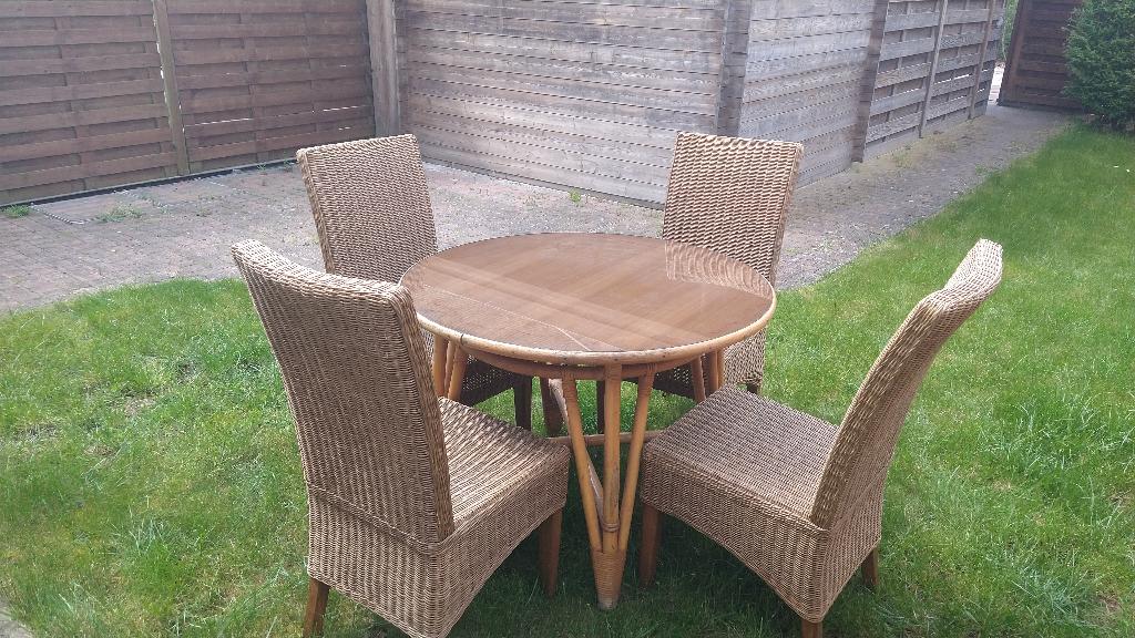 Set de jardin Table et+chaises.Ensemble de meubles de patio, Enlèvement, Utilisé, Rotin, Ajustable