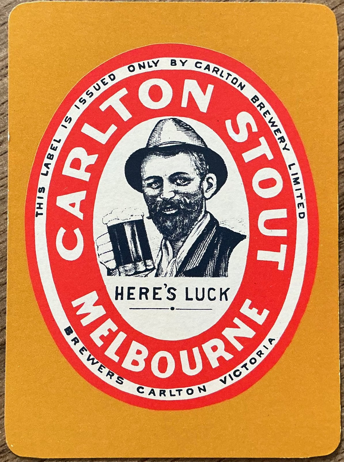 Carte à jouer CARLTON STOUT, Collections, Enlèvement ou Envoi, Comme neuf, Carte(s) à jouer