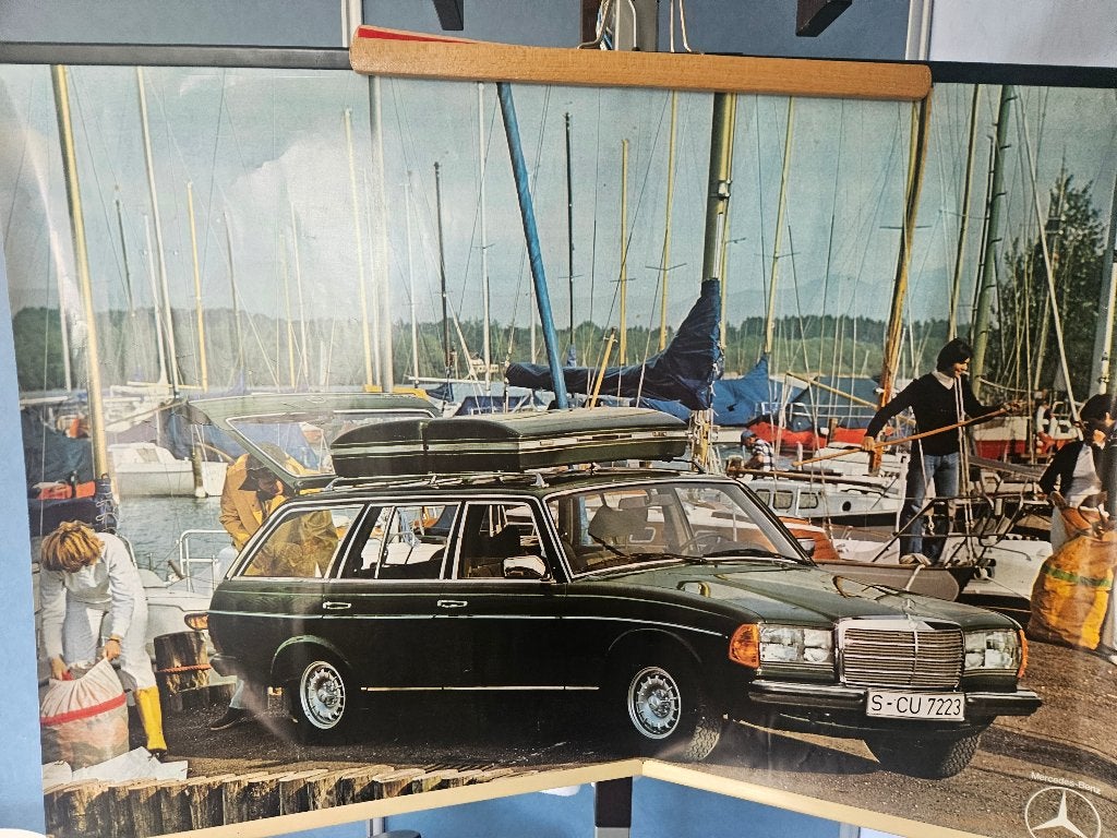 Mercedes vintage poster, Verzamelen, Ophalen, Gebruikt, Deurposter of groter, Rechthoekig Liggend
