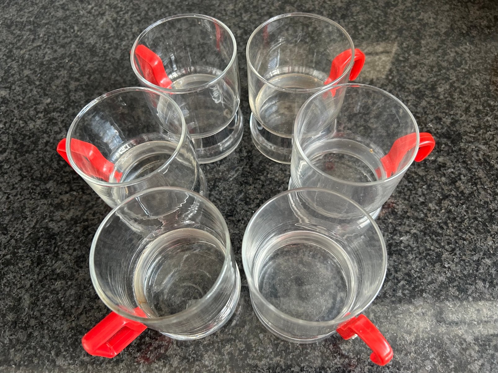 6 vintage theeglazen, Huis en Inrichting, Ophalen, Zo goed als nieuw, Kunststof, Vintage