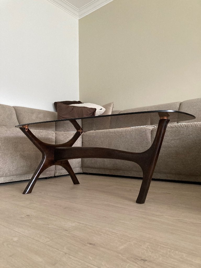 Organische Salontafel, Maison & Meubles, Tables | Tables de salon, 100 à 150 cm, Enlèvement, Utilisé, 50 à 100 cm