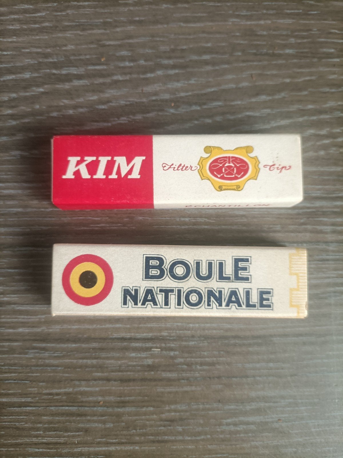 oude vintage staal pakjes KIM en boule nationale tabak, Verzamelen, Ophalen