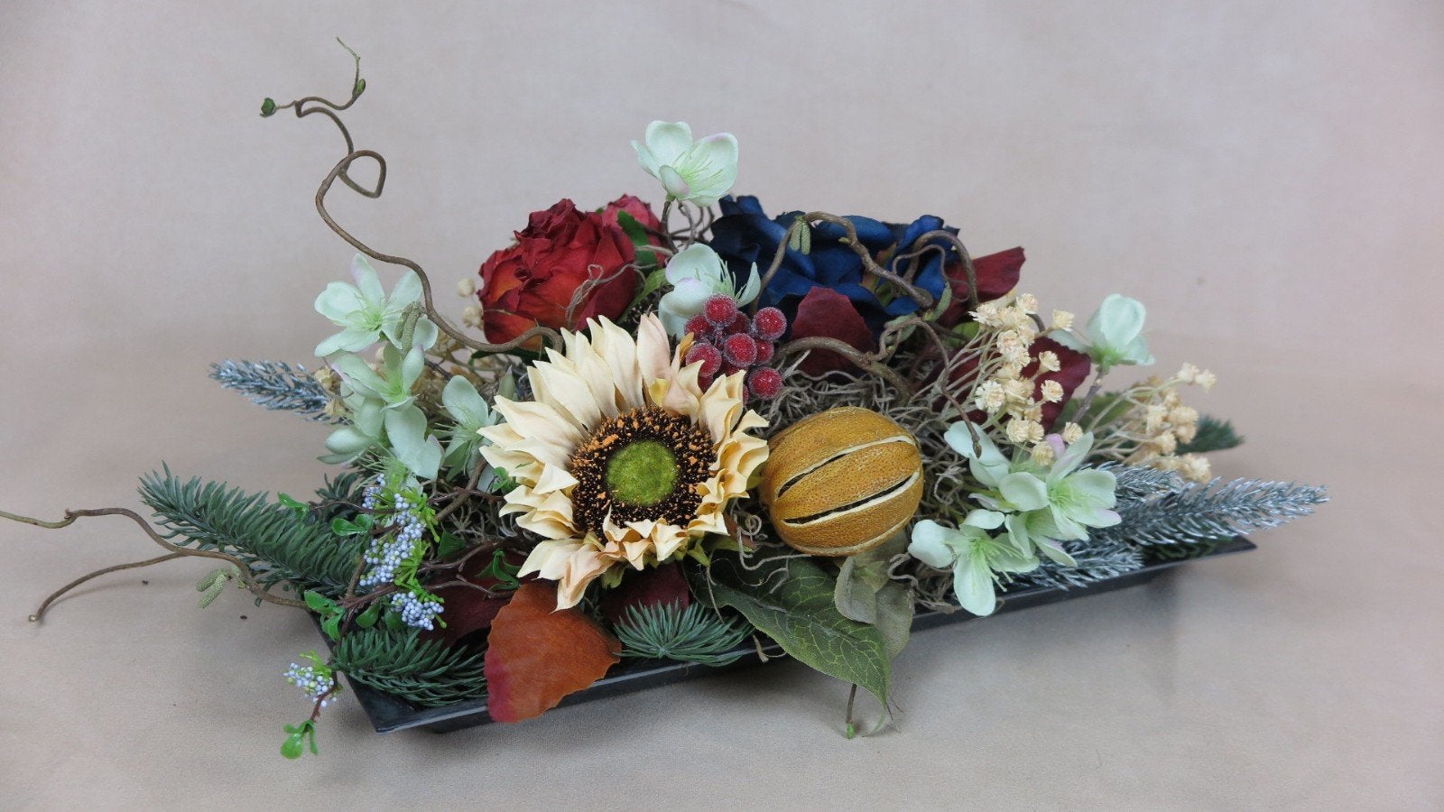 Tafelstuk van zijden bloemen, Huis en Inrichting, Ophalen