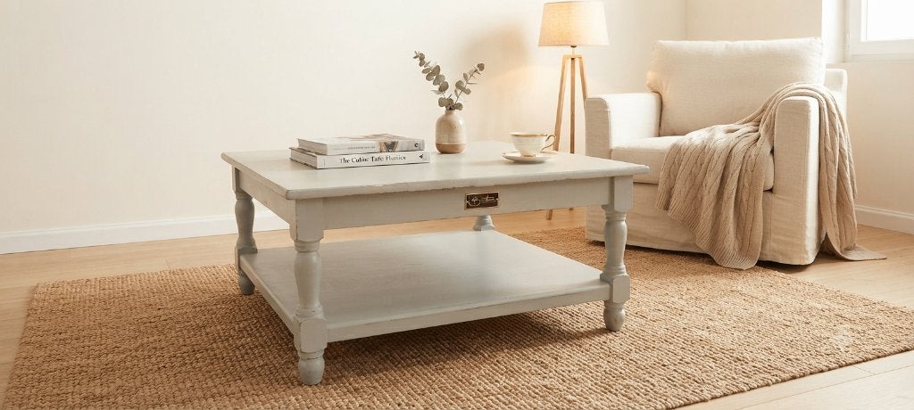 Landelijke Salontafel/Koffietafel Braxton Home Collection, Huis en Inrichting, Ophalen, 50 tot 100 cm, Vierkant, 50 tot 100 cm