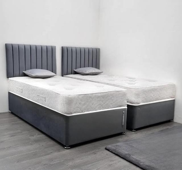Tweepersoonsbed met matras en hoofdbord, Verzenden, Nieuw, 140 tot 160 cm, 100 cm of meer