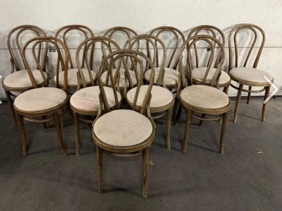 10 cafe bistro thonet horeca stoelen boog bentwood partij, Gebruikt, Bruin, Ophalen of Verzenden, Vijf, Zes of meer stoelen