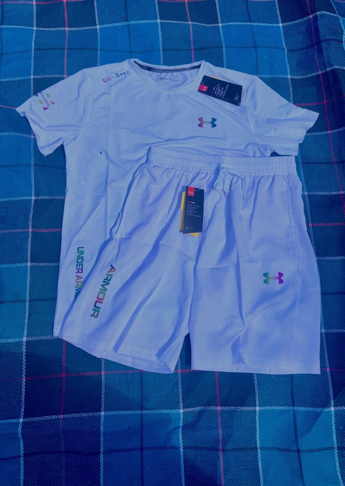 Under Armour witte L - set, Ophalen of Verzenden, Zo goed als nieuw, Maat 52/54 (L), Wit