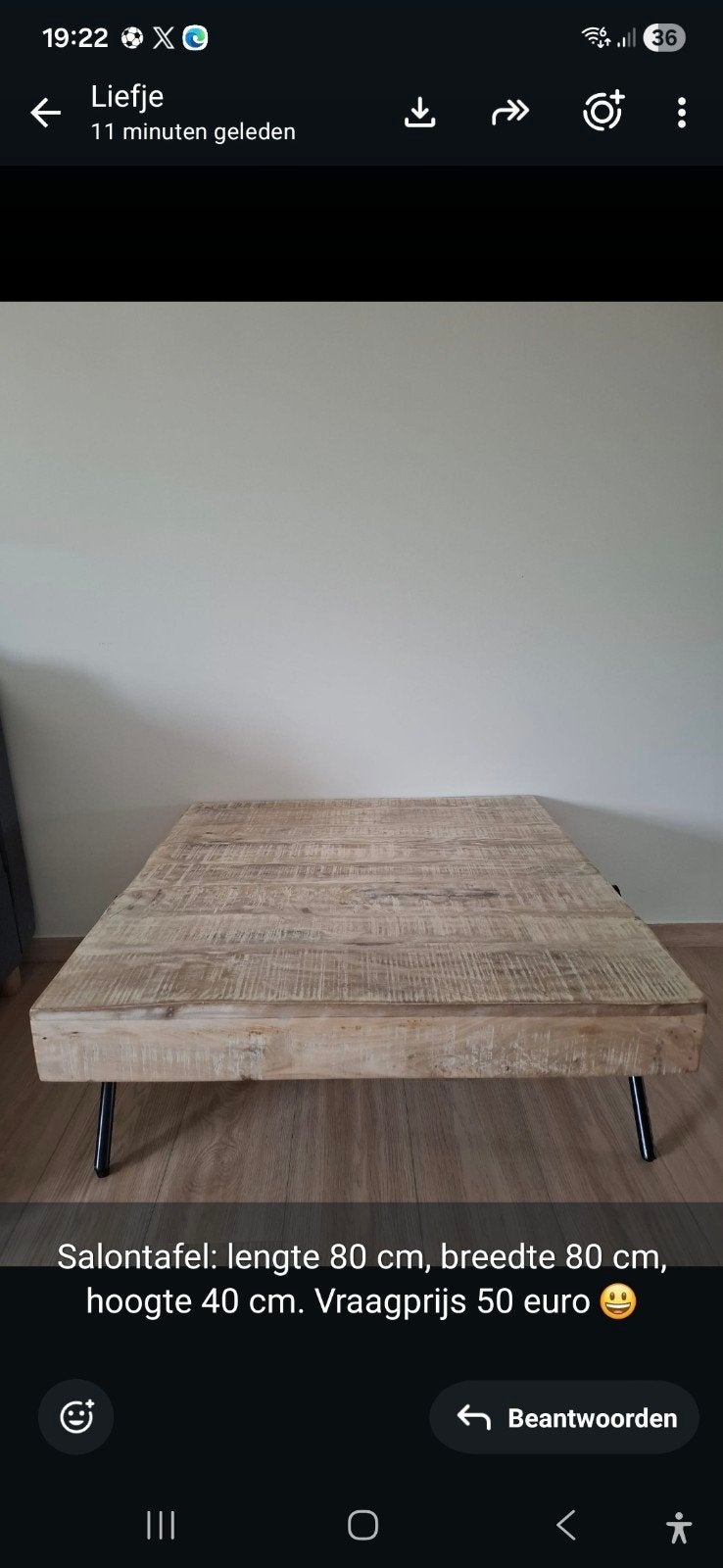 salontafeltje nieuwstaat, Ophalen