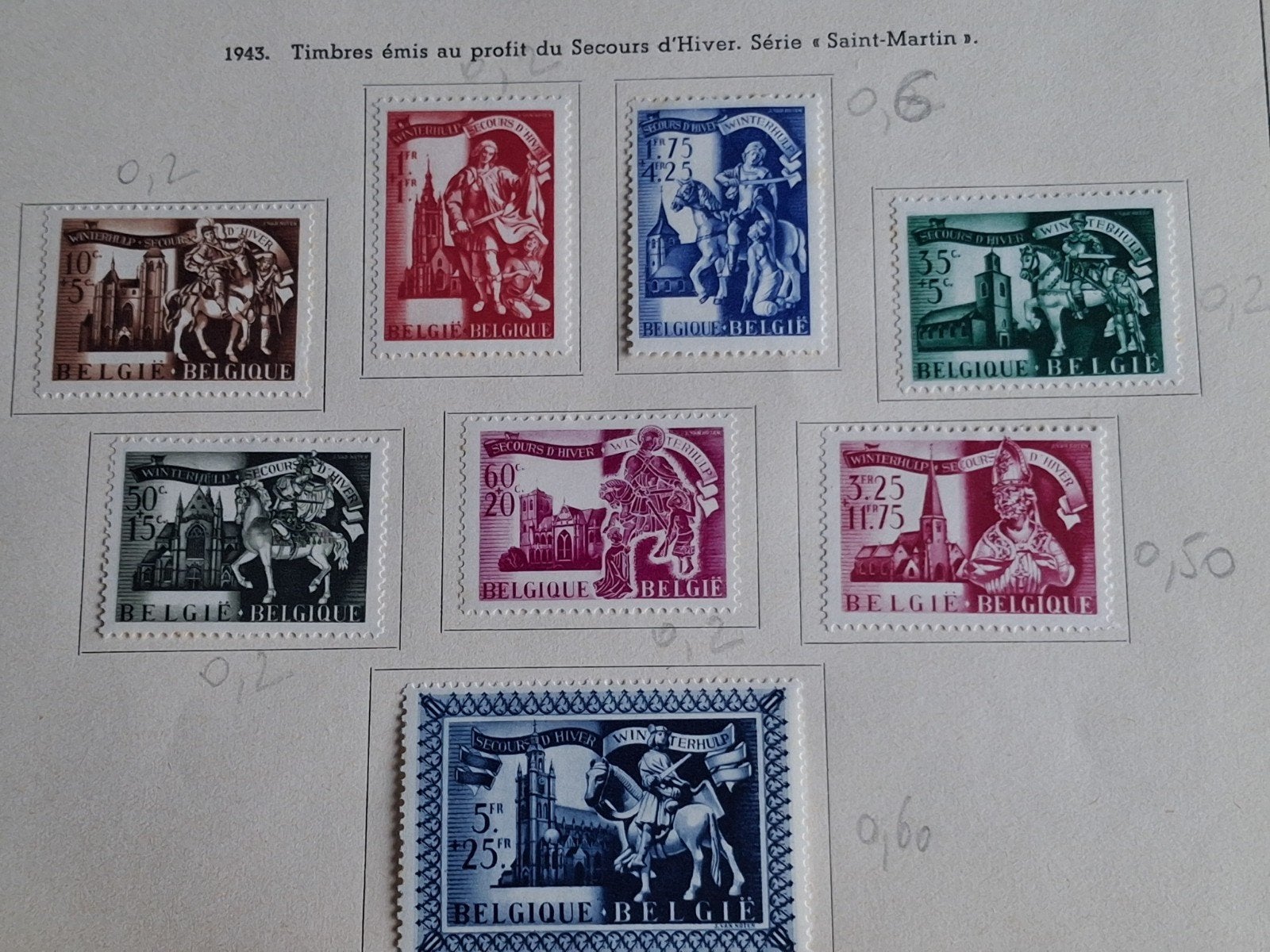 1943 Secours d’hiver  N 7 COB 631/638, Timbres & Monnaies, Enlèvement ou Envoi