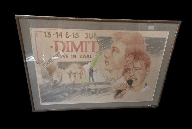 très grand dessin d'affiche de « Van Daelen », Antiquités & Art, Art | Dessins & Photographie, Enlèvement, Dessin, Sous verre