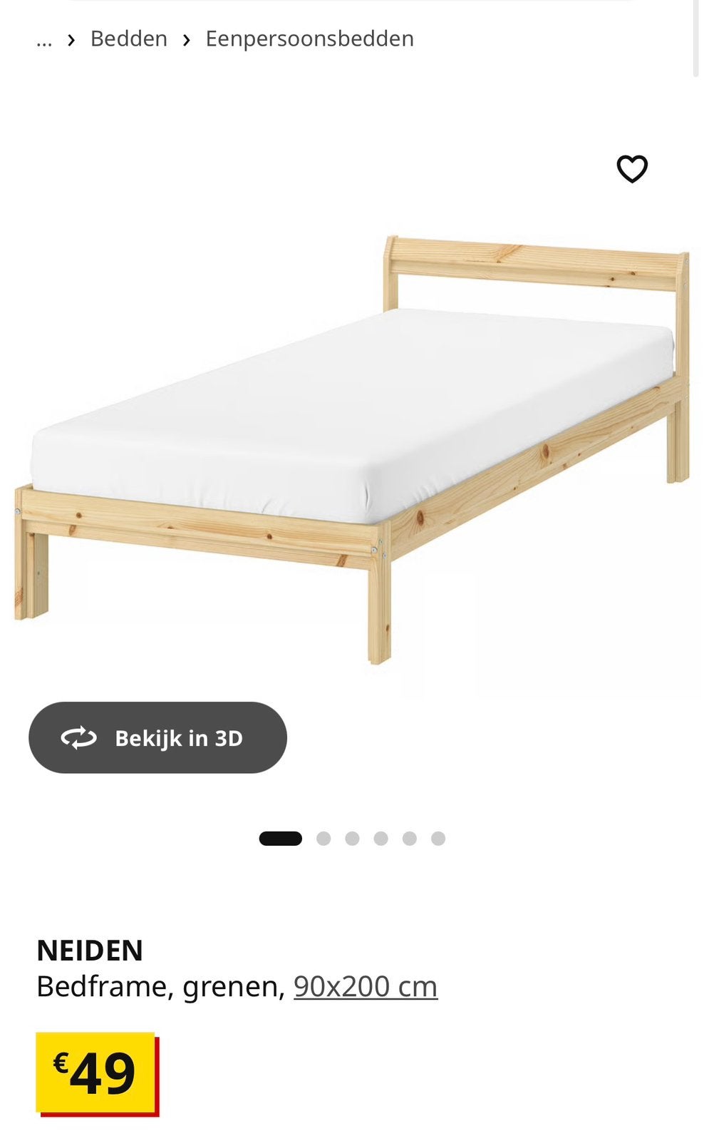 Houten bedframe + lattenbodem, Huis en Inrichting, Ophalen, 90 cm, Eenpersoons, Bruin