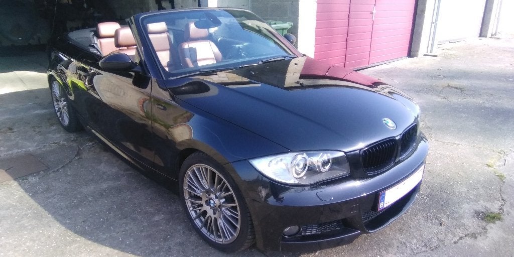 BMW Cabrio 118i M-pack 2008 eur4 170000km nwe kopp&ketting, 4 zetels, 1995 cc, 4 cilinders, Zwart