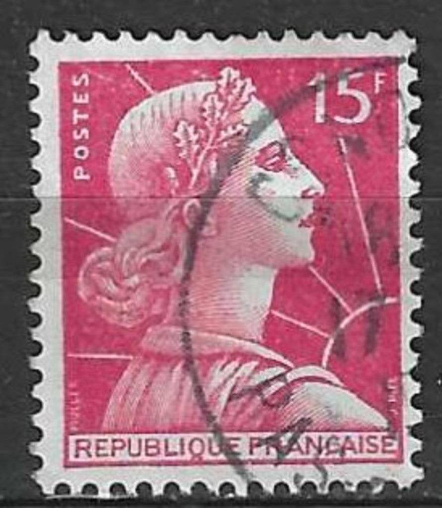 Frankrijk 1955/1959 - Yvert 1011 - Marianne de Muller (ST), Postzegels en Munten, Verzenden, Gestempeld