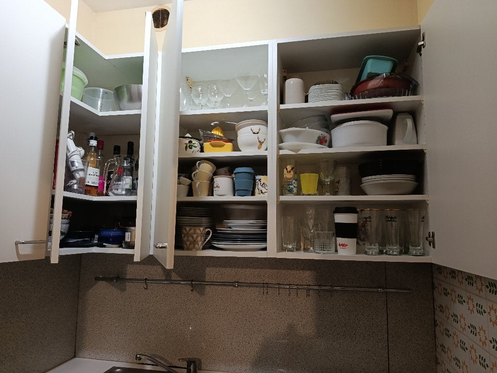 Meubles de cuisine blancs avec taques et four à donner, Maison & Meubles, Synthétique, Enlèvement, Utilisé, Blanc
