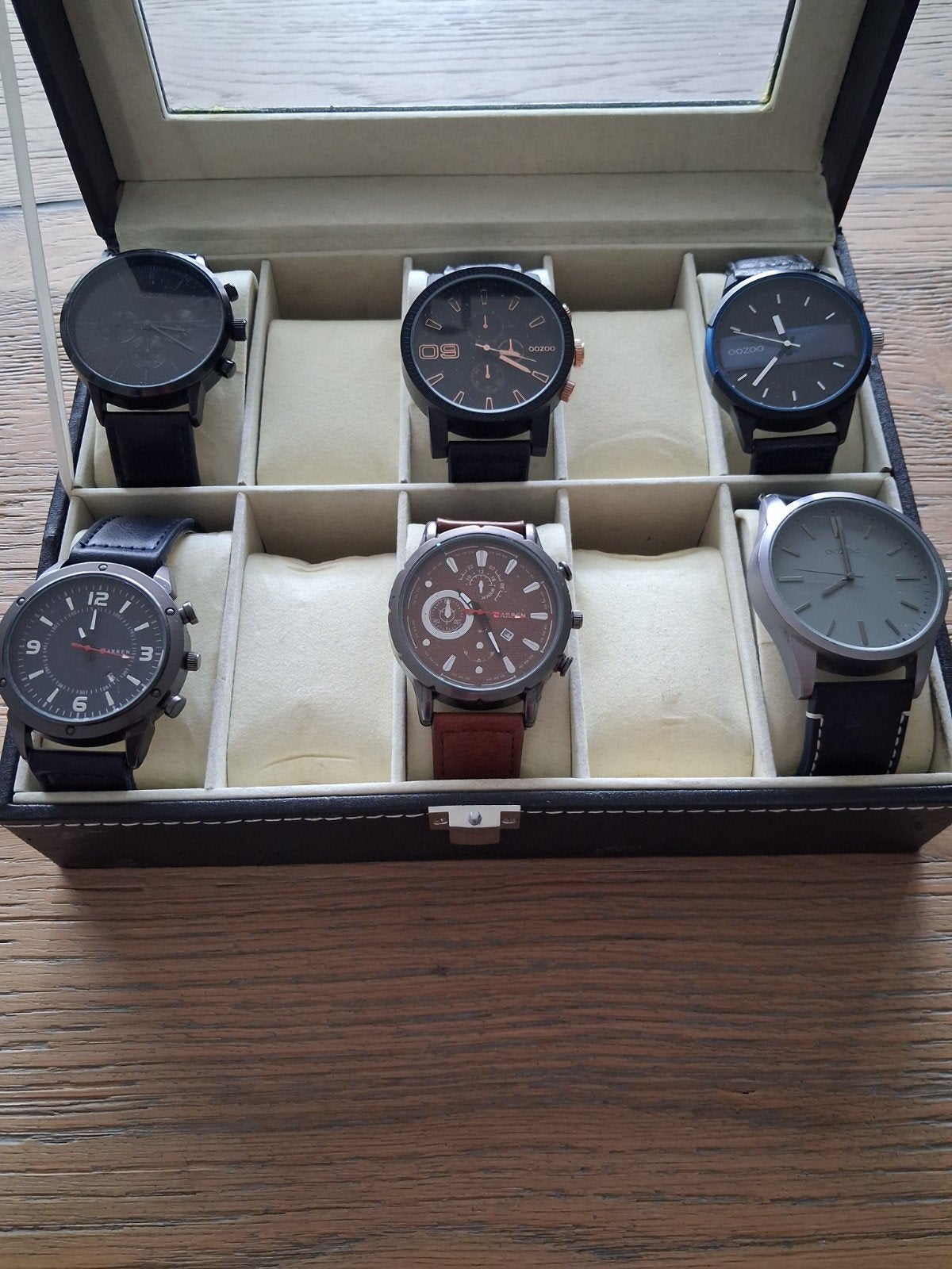6 montres dont 4 de la marque Oozoo avec boîte de rangement., Bijoux, Sacs & Beauté, Montres | Hommes, Utilisé, Montre-bracelet