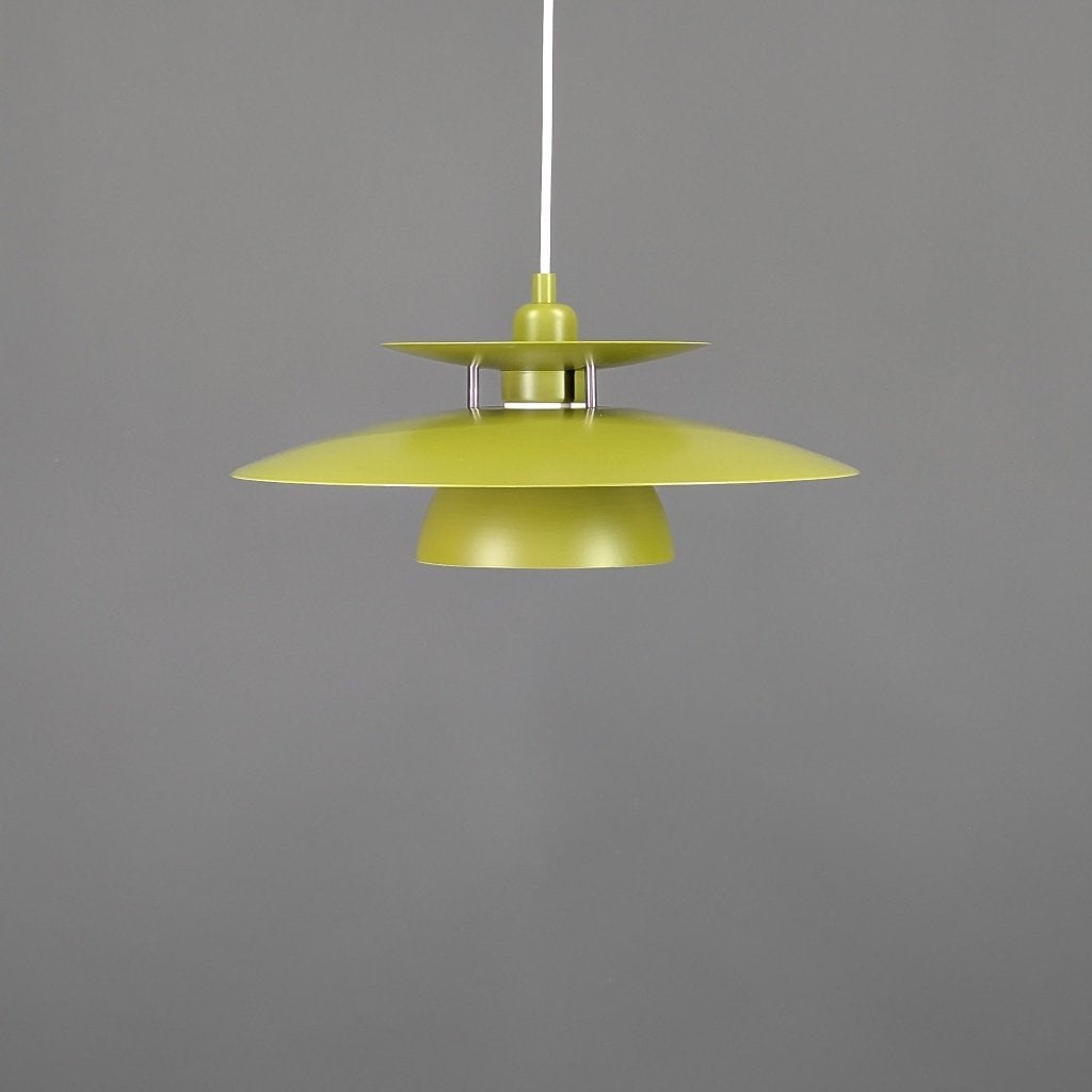 Deense vintage hanglamp – groen – Ø40 cm, Scandinavisch, Zo goed als nieuw, Metaal, E27 (groot)
