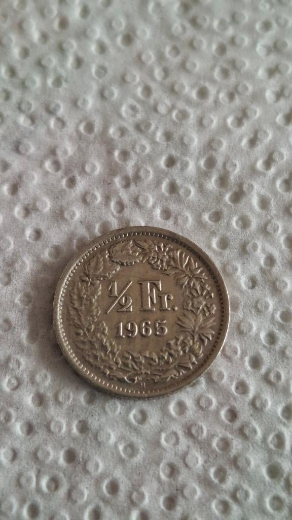 Zwitserland 50 cent. 1965 TTB, Postzegels en Munten, Verzenden, Overige landen, Losse munt, Zilver