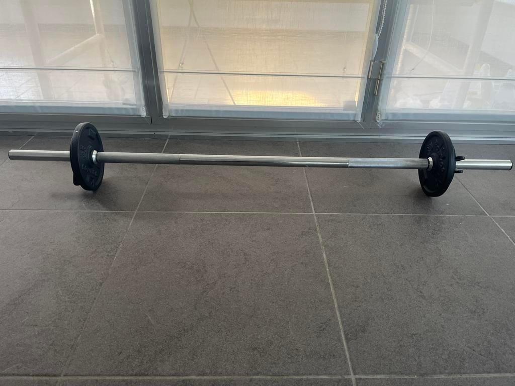 Halterstang set, Sport en Fitness, Ophalen, Zo goed als nieuw